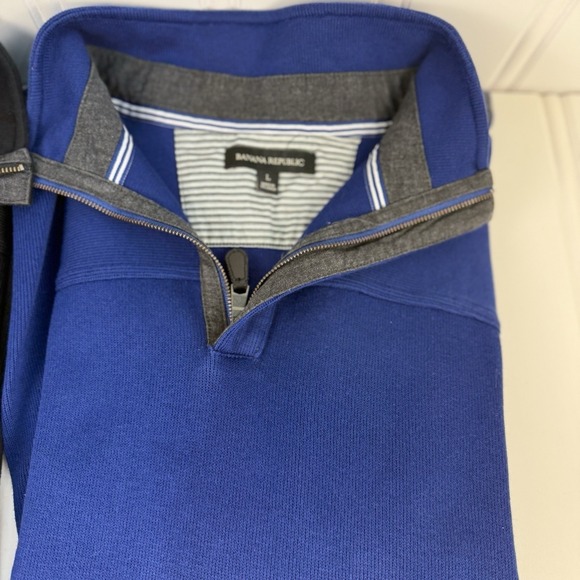 Banana Republic Mens Quarter Zip Pullover Bundle Black And Blue Size Large - Picture 3 of 15